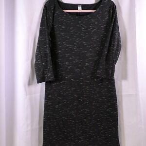 Old Navy Gray 3/4 Sleeve Pencil Dress Womens Large Stretch Knee Length
